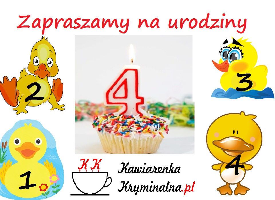 Zdjęcie baneru konkursu 4. urodzin Kawiarenki Kryminalnej - intro.