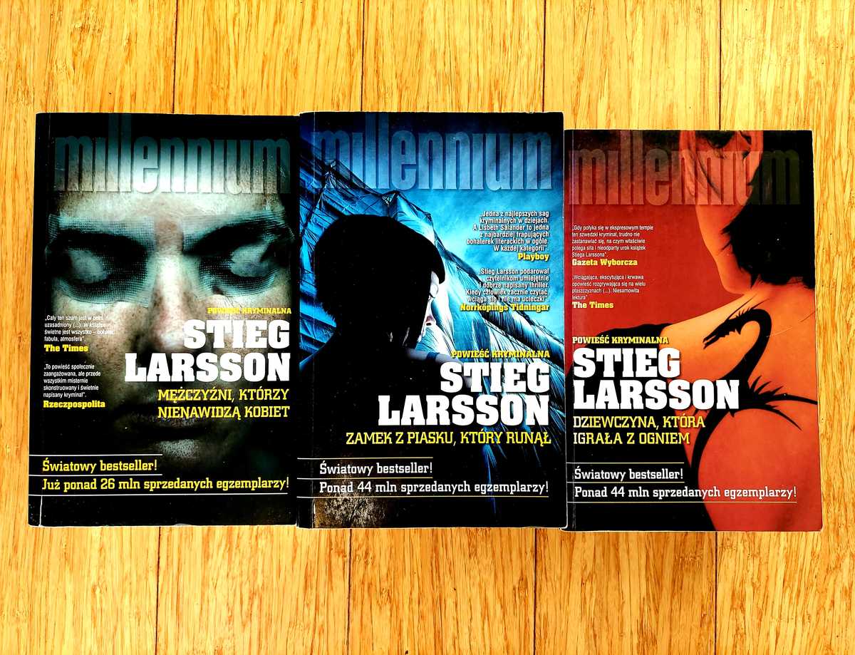 Okładka serii Millennium Stiega Larssona.