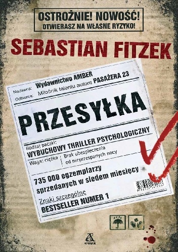 Okładka Przesyłki Sebastiana Fitzka.