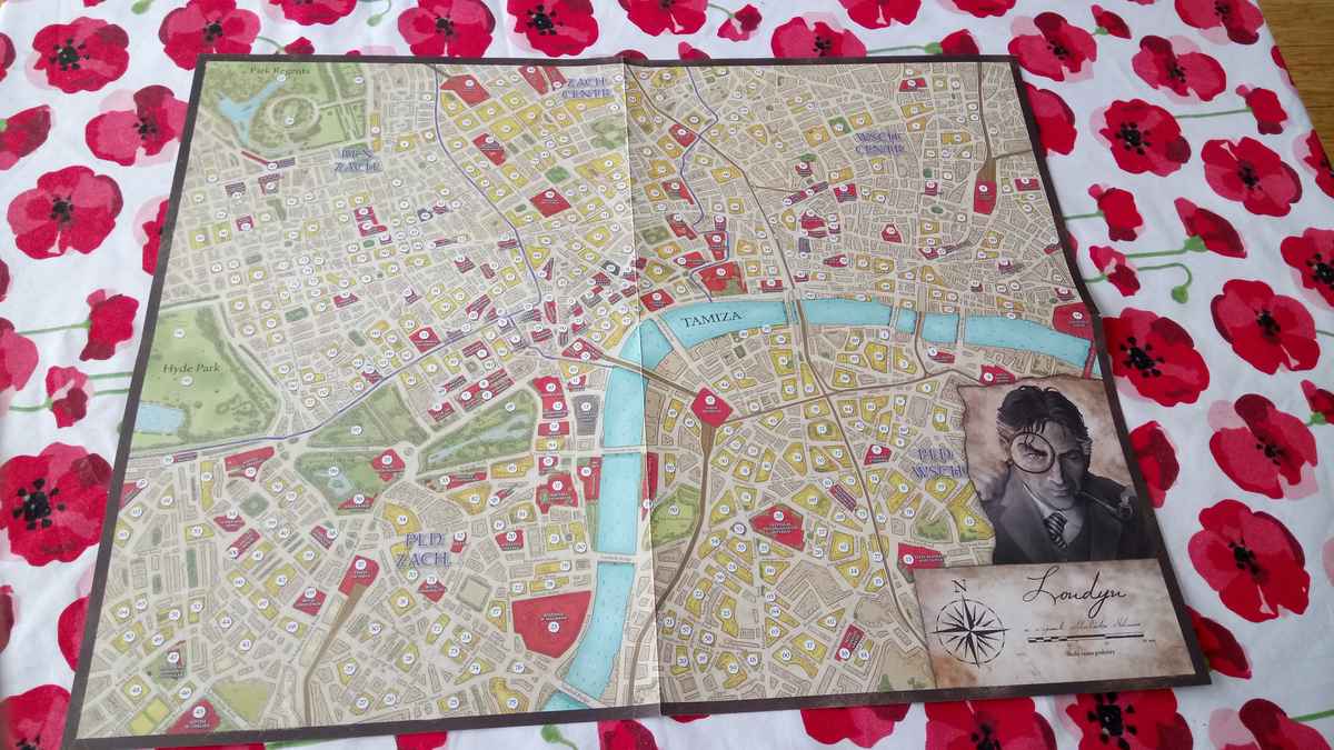 Mapa wiktoriańskiego Londynu z gry "Sherlock Holmes. Detektyw doradczy".
