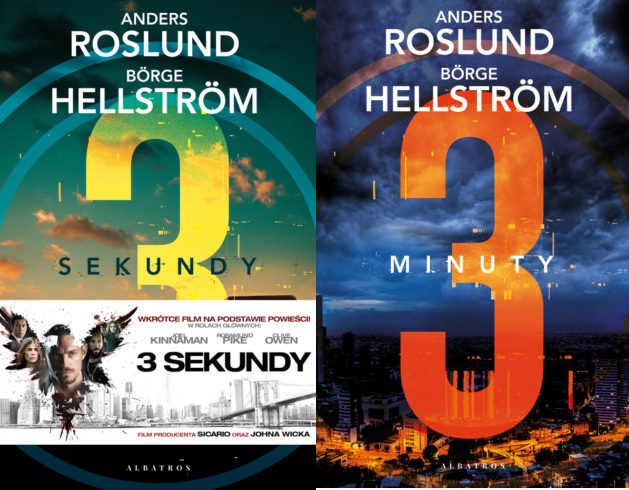 Okładki Trzech sekund i Trzech minut Anders Roslund, Börge Hellström