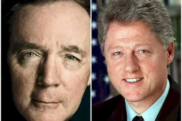 Zdjęcia Billa Clintona i Jamesa Pattersona.